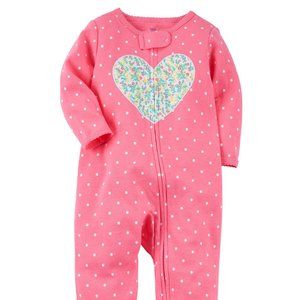 Carters Zip-Up Heart Cotton Sleep & Play Preemie